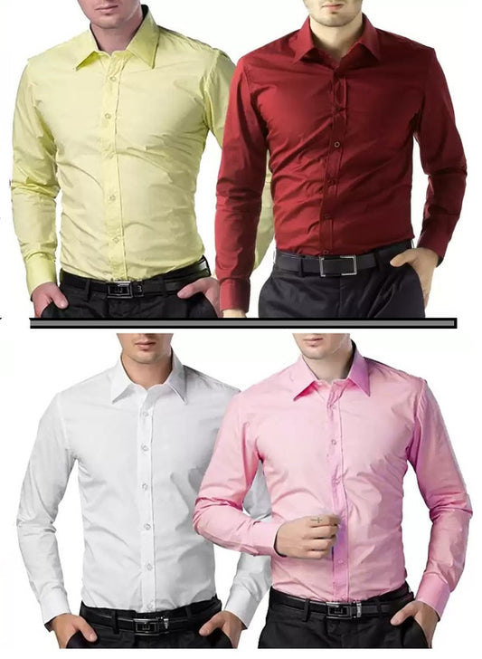 Combo of 4 Casual Shirts for Men (Multicolor)